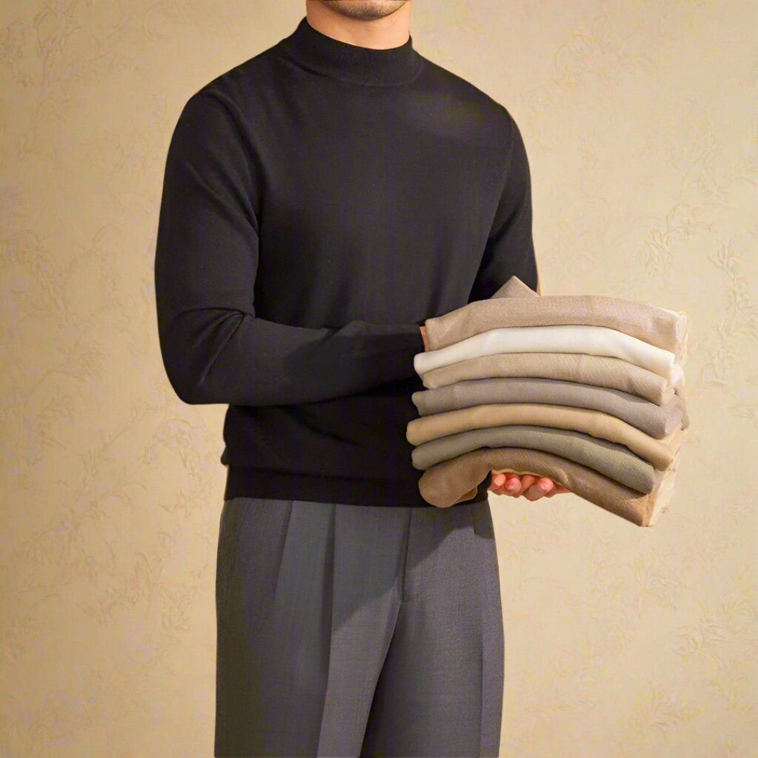 Hochwertiger Herren Rollkragen-Pullover aus Wolle - Klassisch & Elegant