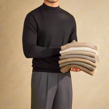 Hochwertiger Herren Rollkragen-Pullover aus Wolle - Klassisch & Elegant