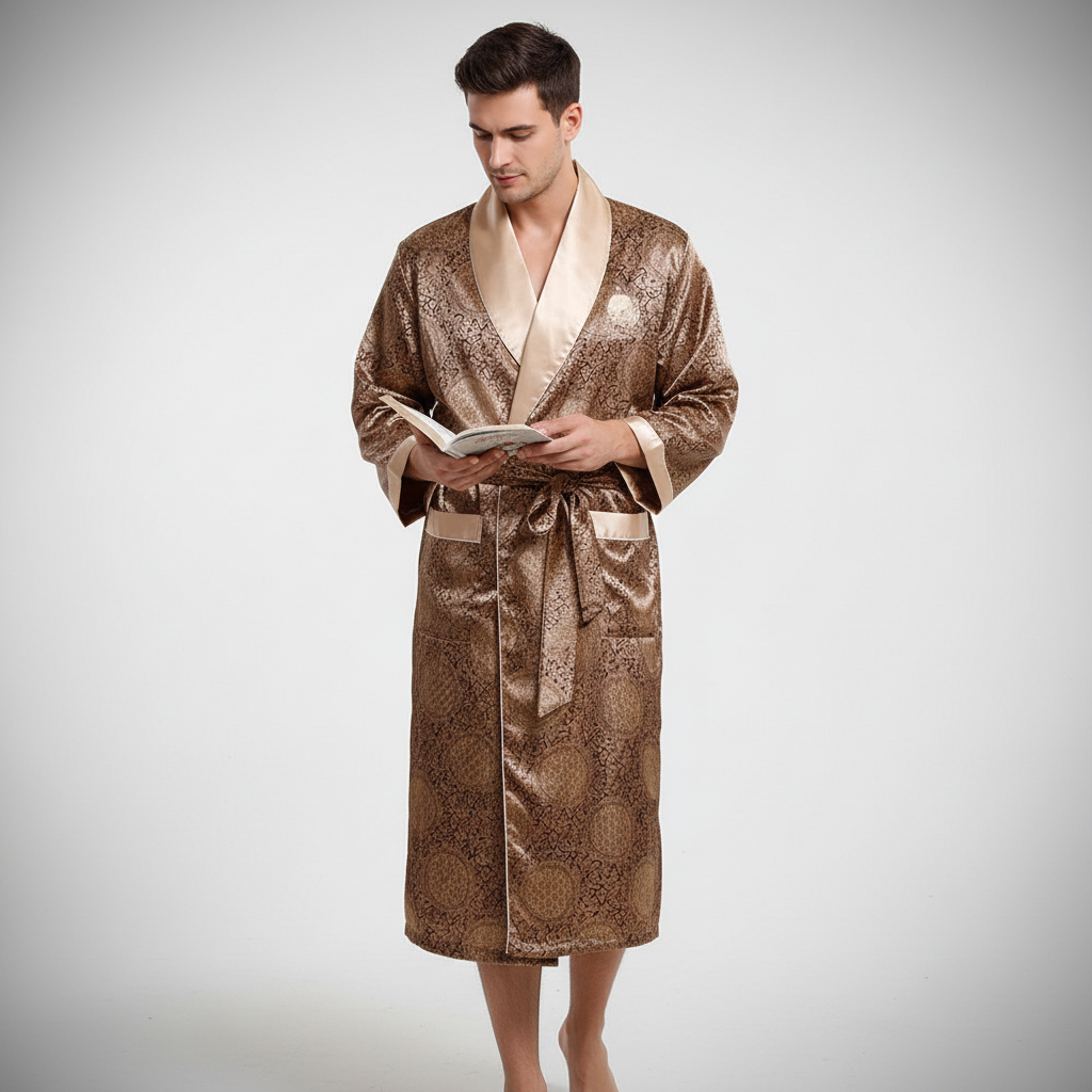 Satin Bademantel Luxus Weich Marius
