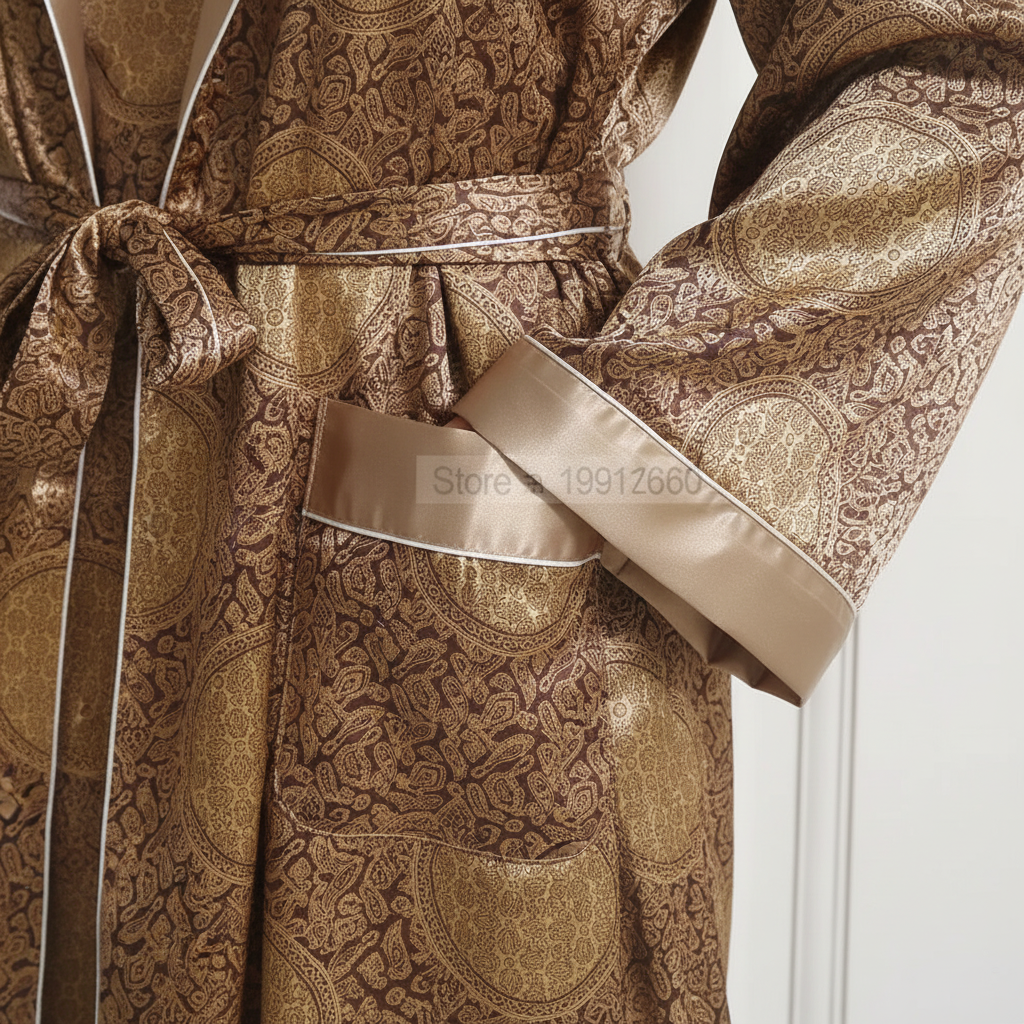 Satin Bademantel Luxus Weich Marius