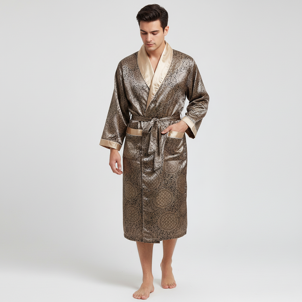 Satin Bademantel Luxus Weich Marius