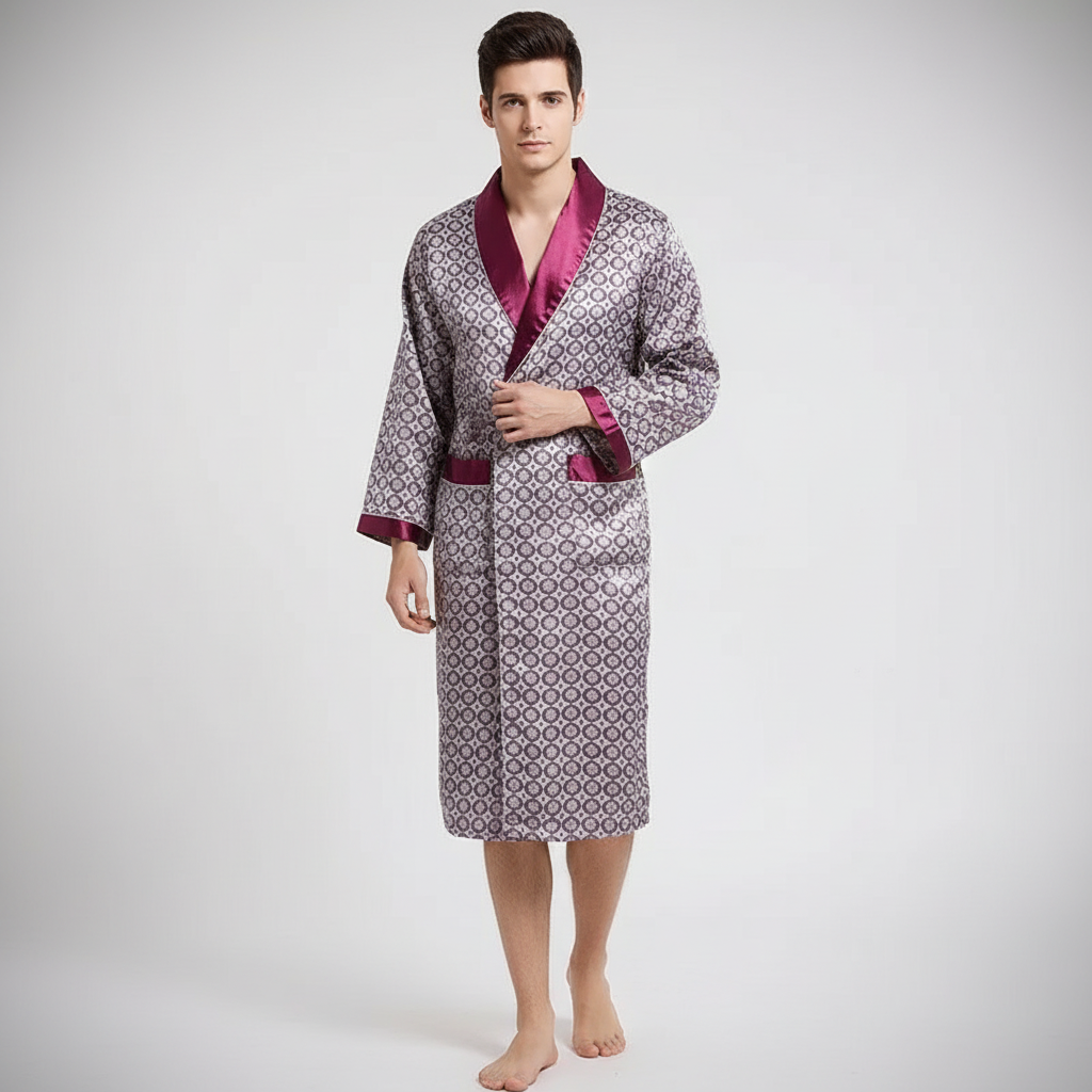 Satin Bademantel Luxus Weich Marius