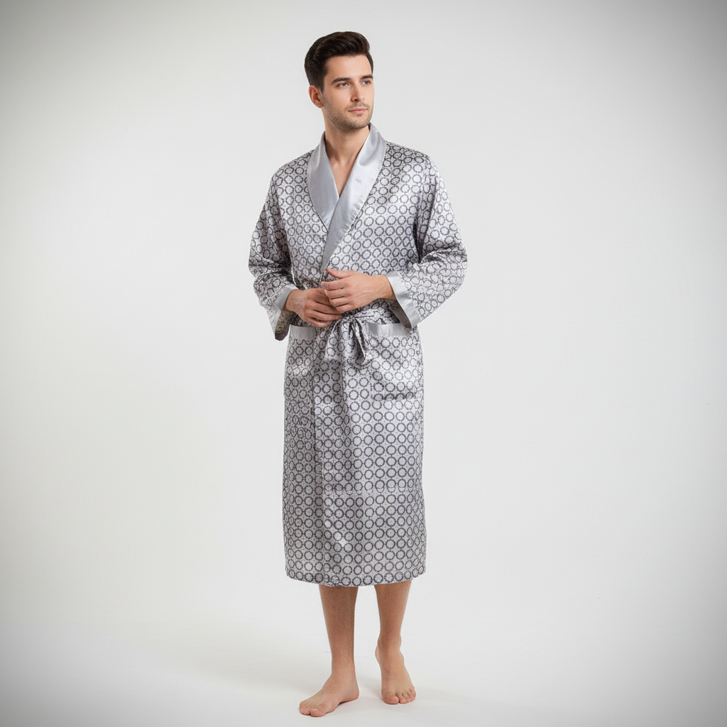 Satin Bademantel Luxus Weich Marius