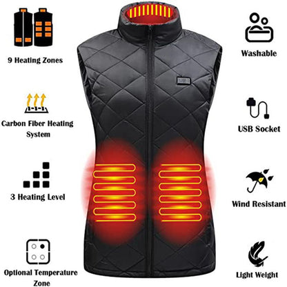 Intelligente beheizbare Damenweste – Leichte Softshell-Weste mit Heizfunktion und 3 Wärmestufen – Winddicht, atmungsaktiv und angenehm tragbar – Für Herbst und Winter