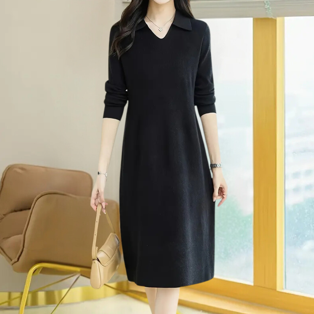 Strick Kleid Midi Lang Damen