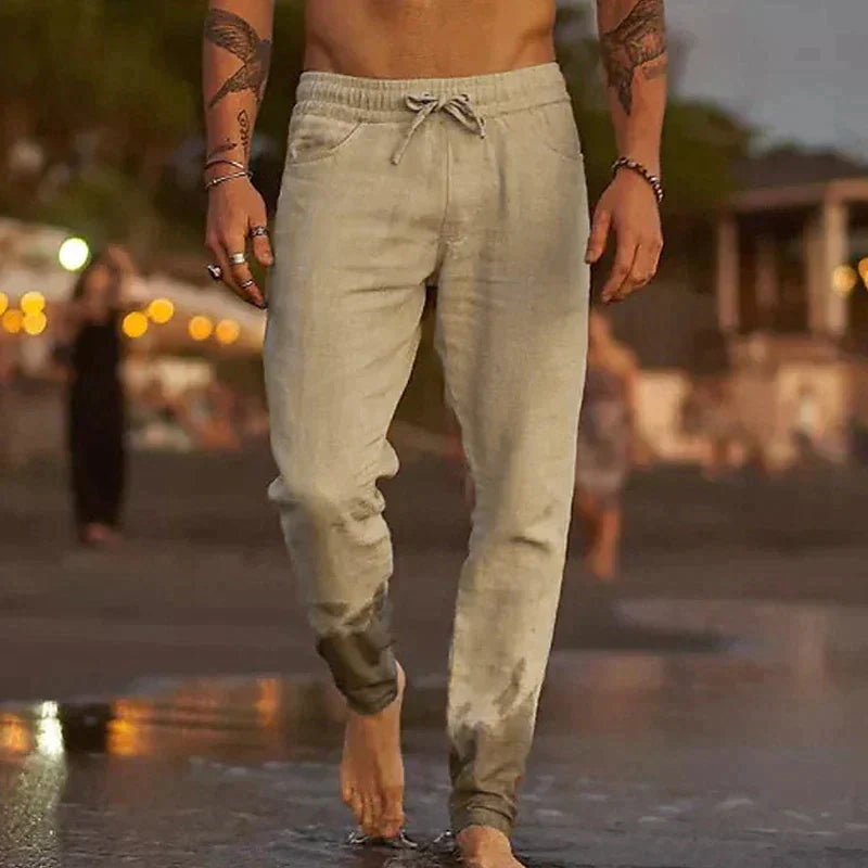 Herren Leinenhose Bequem Sommer - Elarova