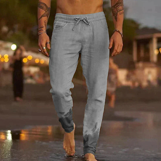 Herren Leinenhose Bequem Sommer