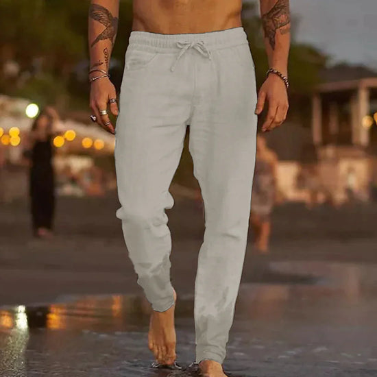 Herren Leinenhose Bequem Sommer