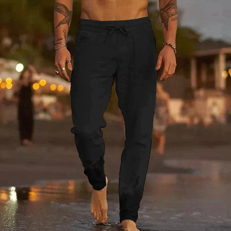 Herren Leinenhose Bequem Sommer