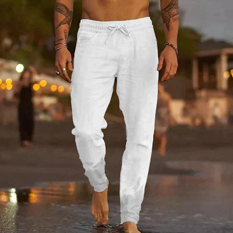 Herren Leinenhose Bequem Sommer