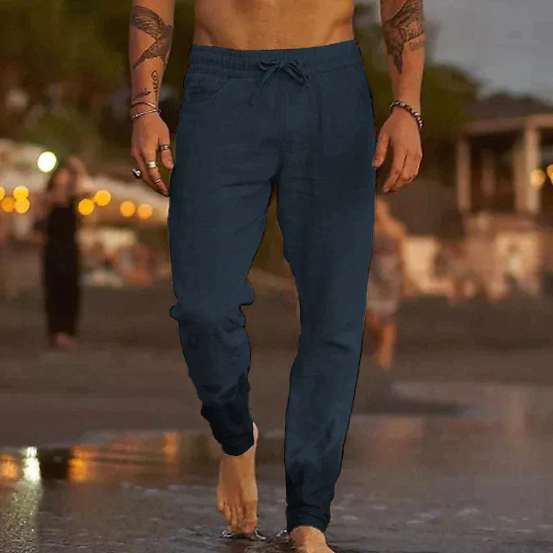 Herren Leinenhose Bequem Sommer