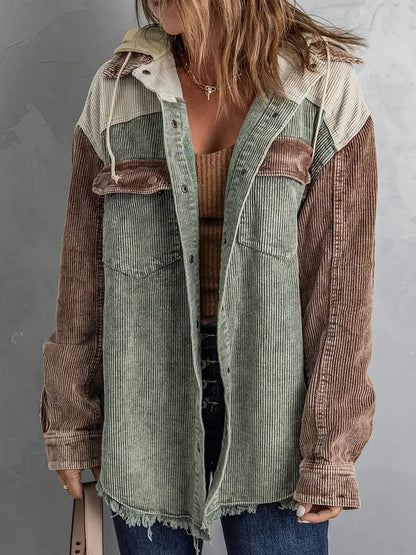 Elarova |  Jacke mit Kapuze und Knopfleiste für Damen