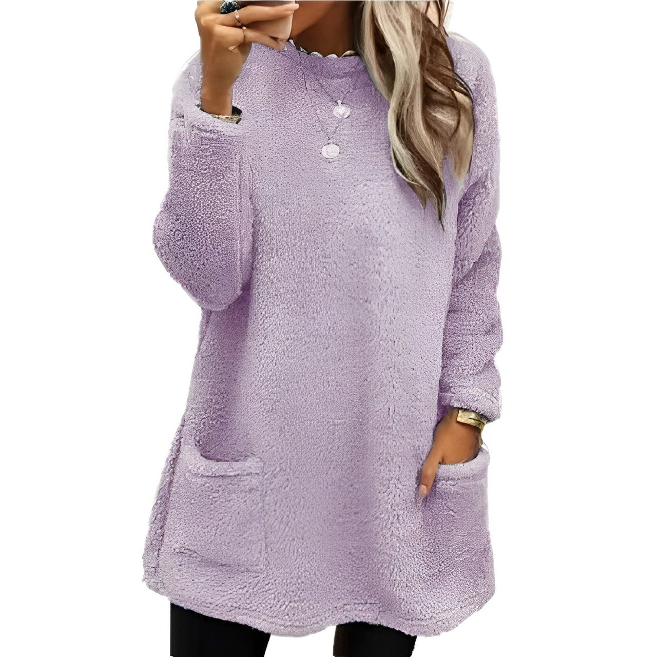 Jessamyn: Weicher Fleece-Pullover mit Taschen