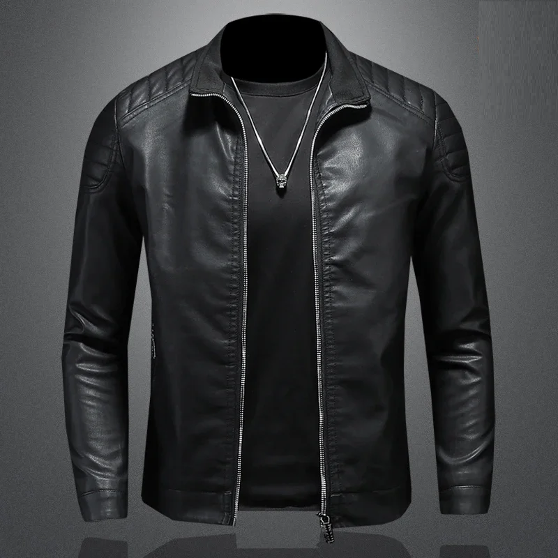 Jib Herren Lederbomberjacke Casual