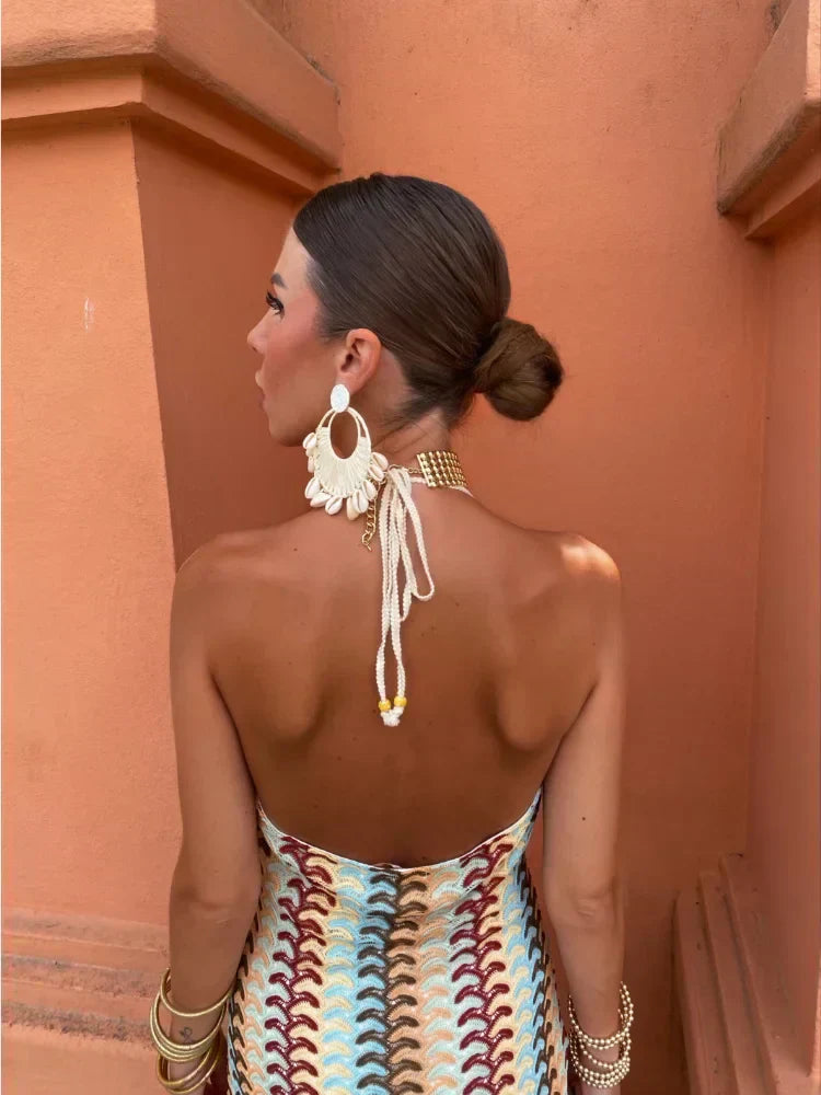 Joanna™ – Damen Sommerkleid mit Eleganten V-Ausschnitt und Häkeldesign