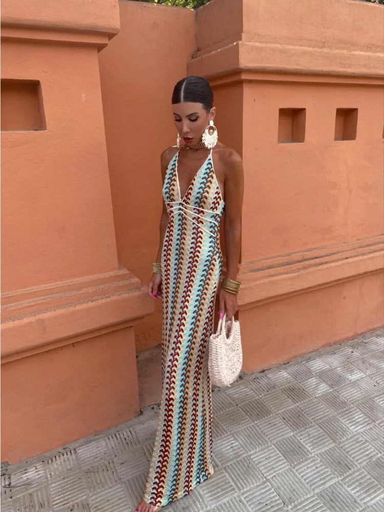 Joanna™ – Damen Sommerkleid mit Eleganten V-Ausschnitt und Häkeldesign