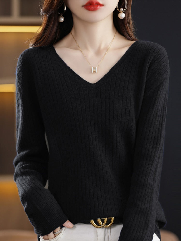Jolyne Strickpullover mit V-Ausschnitt
