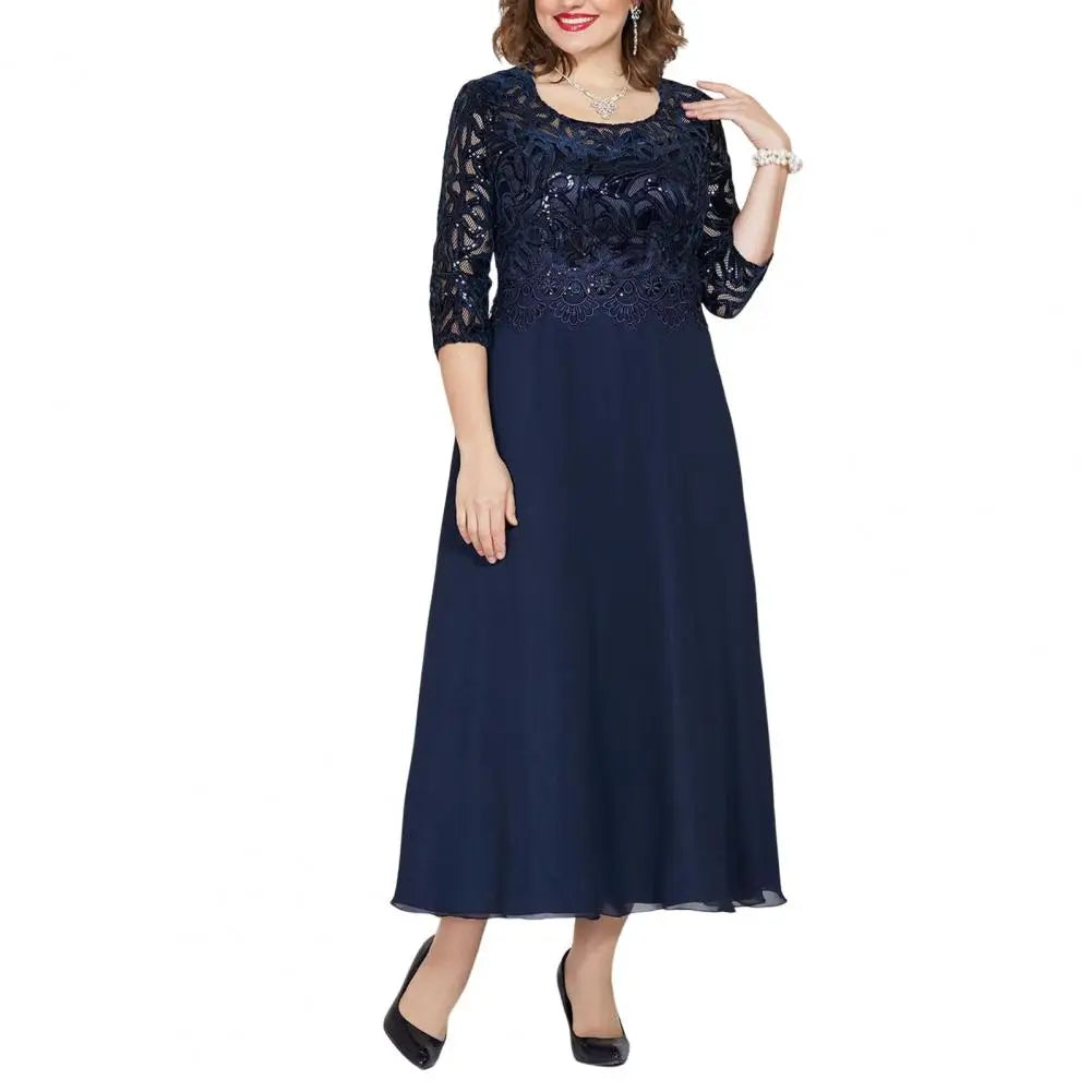 Juliann® Plus Size Lace Chiffon Dress