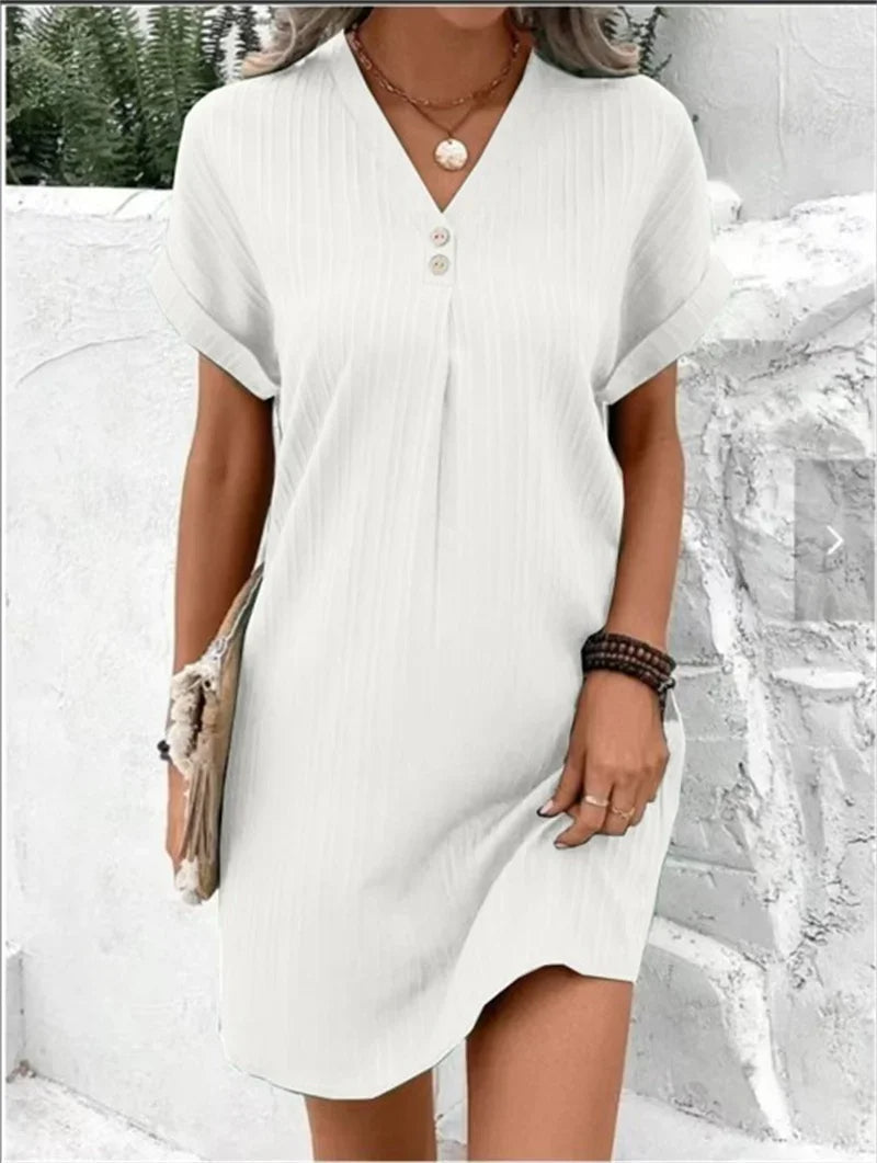 June™ – Damen Kleid mit V-Ausschnitt Elegantes Design & Bequemer Stoff