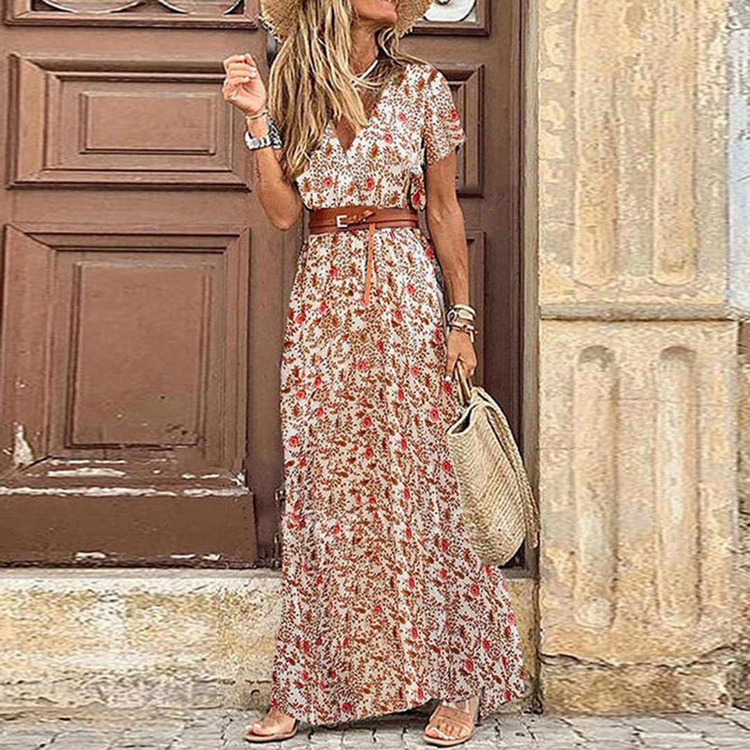 Boho-Kleid Damen Großes Maxikleid mit Muster