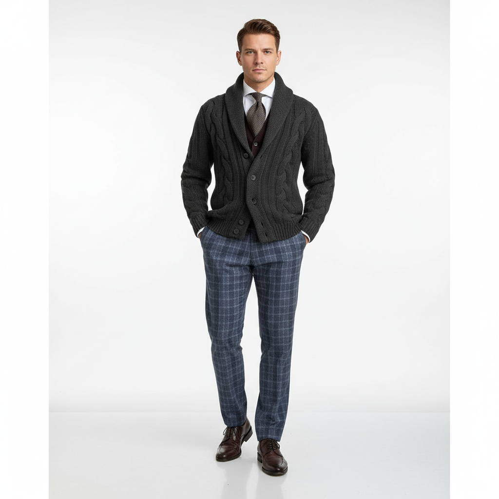 Herren-Weste Kabelstrick-Optik Ethan