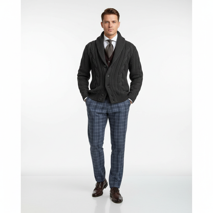 Herren-Weste Kabelstrick-Optik Ethan