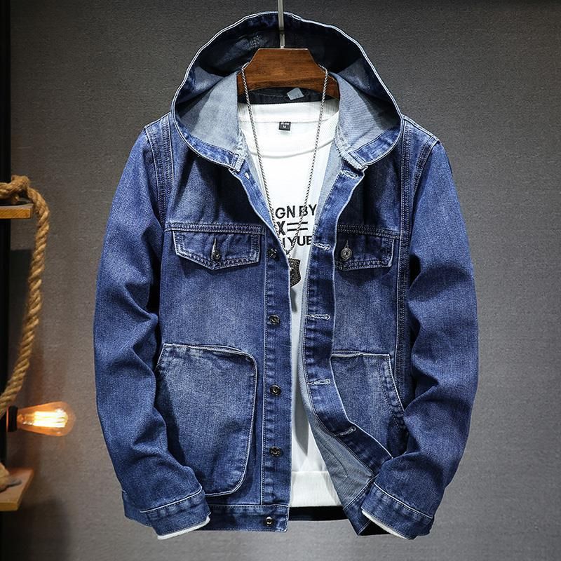 Kapuzen-Denimjacke für Herren – Modell Anselm