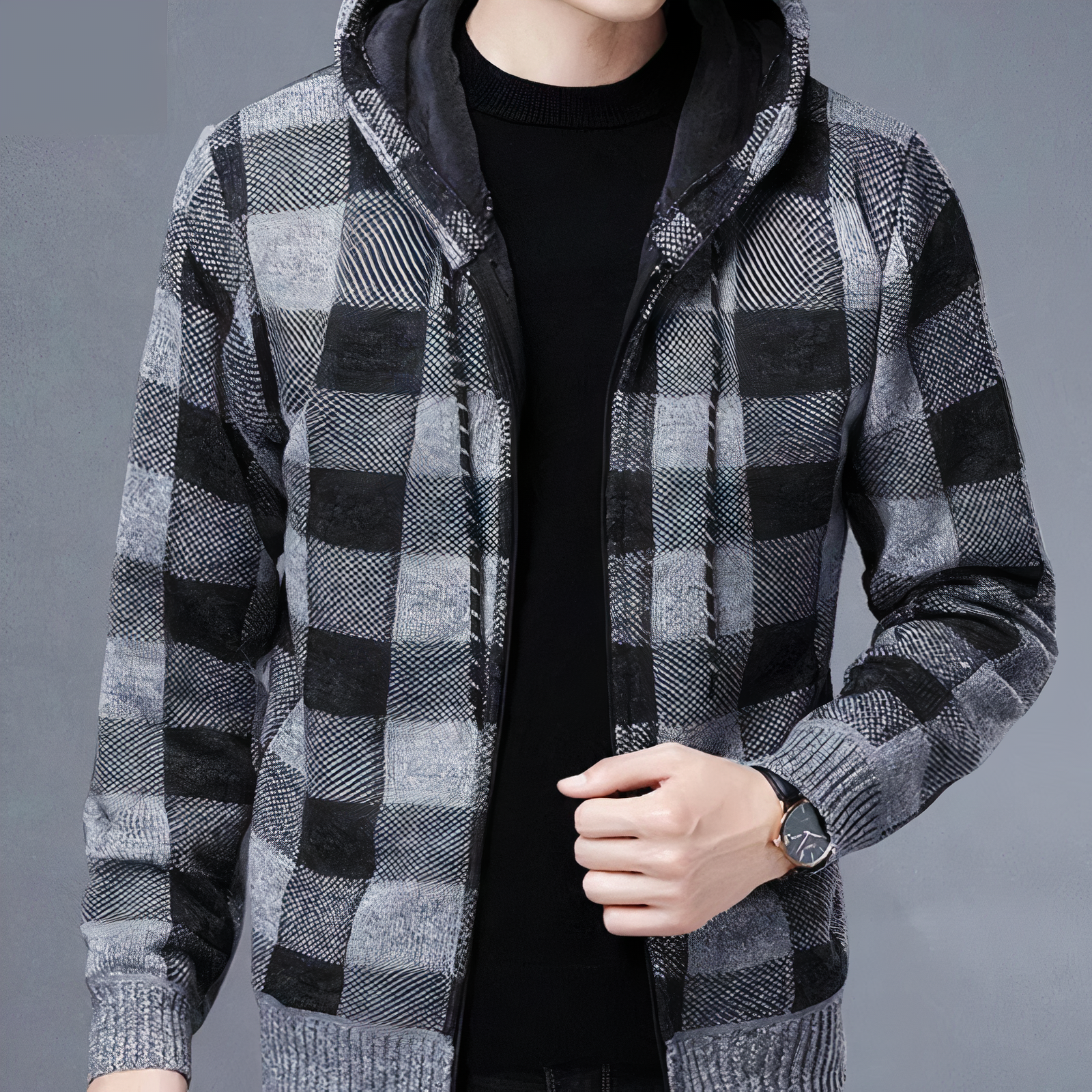Kapuzenjacke mit Karomuster – Rafael