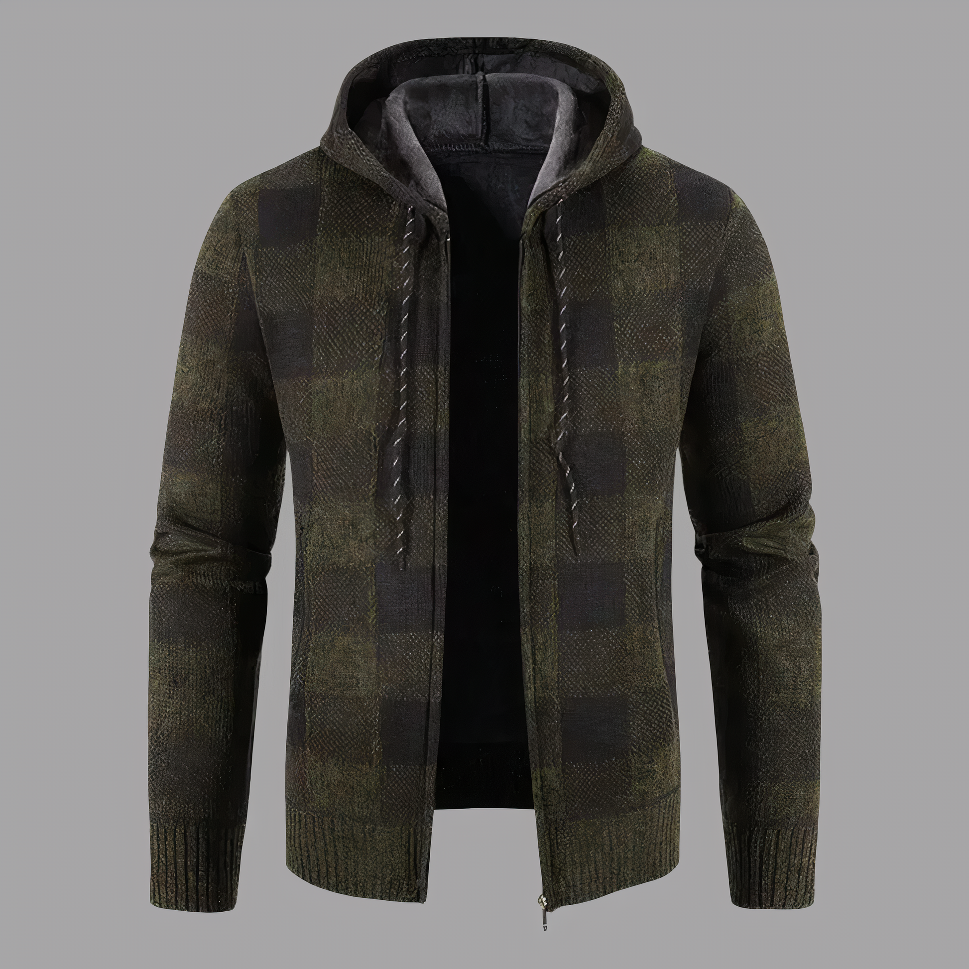 Kapuzenpullover Derwyn im karierten Design