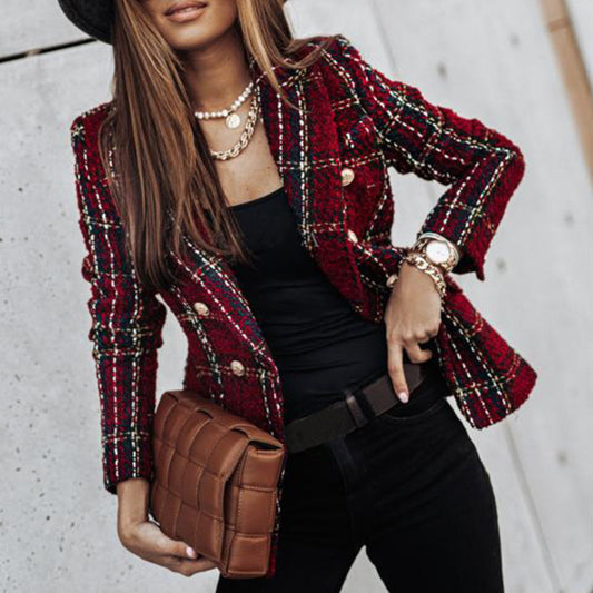 Elarova |  Karierter Blazer für Damen