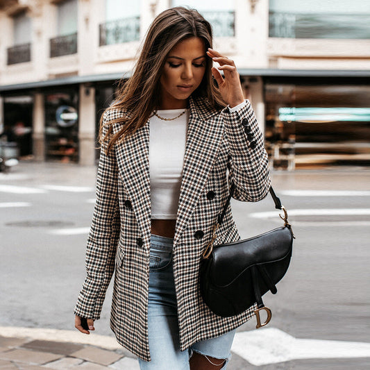 Elarova |  Karierter Blazer für Damen