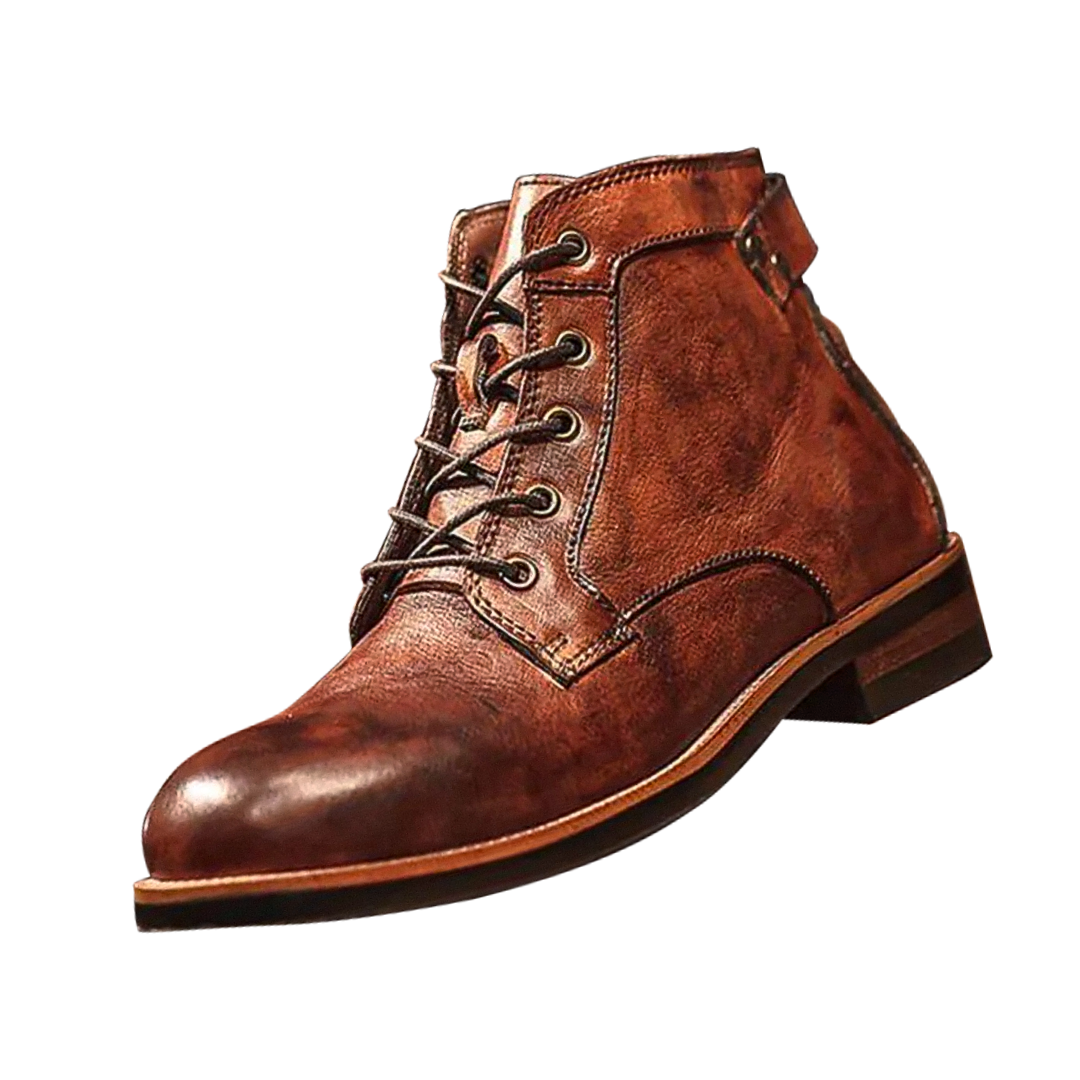 Klassische Retro Leder Stiefel für Herren