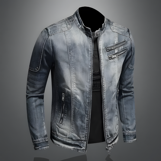 Elarova |  Klassische Biker-Jeansjacke
