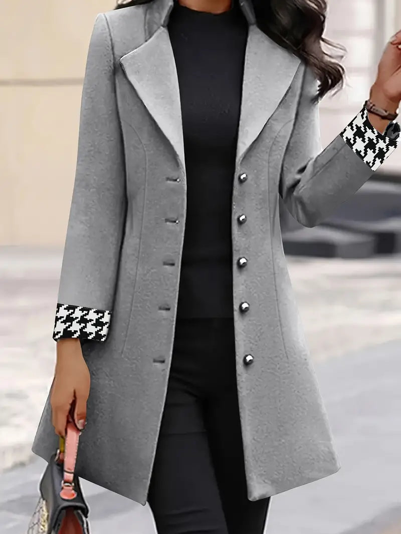 Klassischer Hahnentritt-Mantel mit fünf Knöpfen von Liavorn.