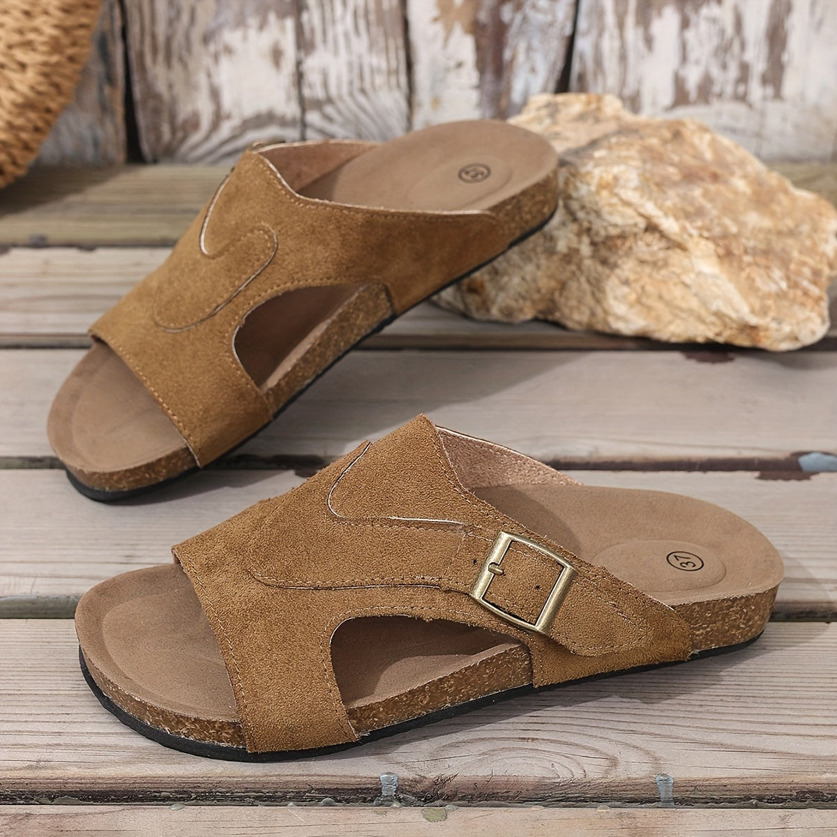 KorkSana™ – Flache Damen Korksandalen für Sommerkomfort