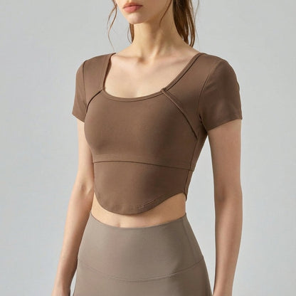 Damen Crop Top Kurzärmelig Sommer