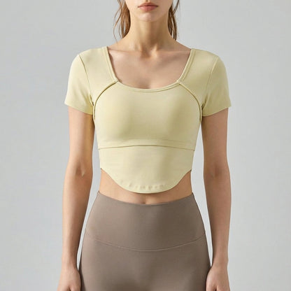 Damen Crop Top Kurzärmelig Sommer