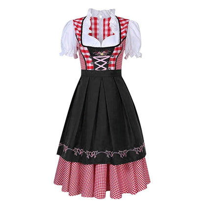 Kurzärmiges Dirndl mit Karomuster für das Oktoberfest