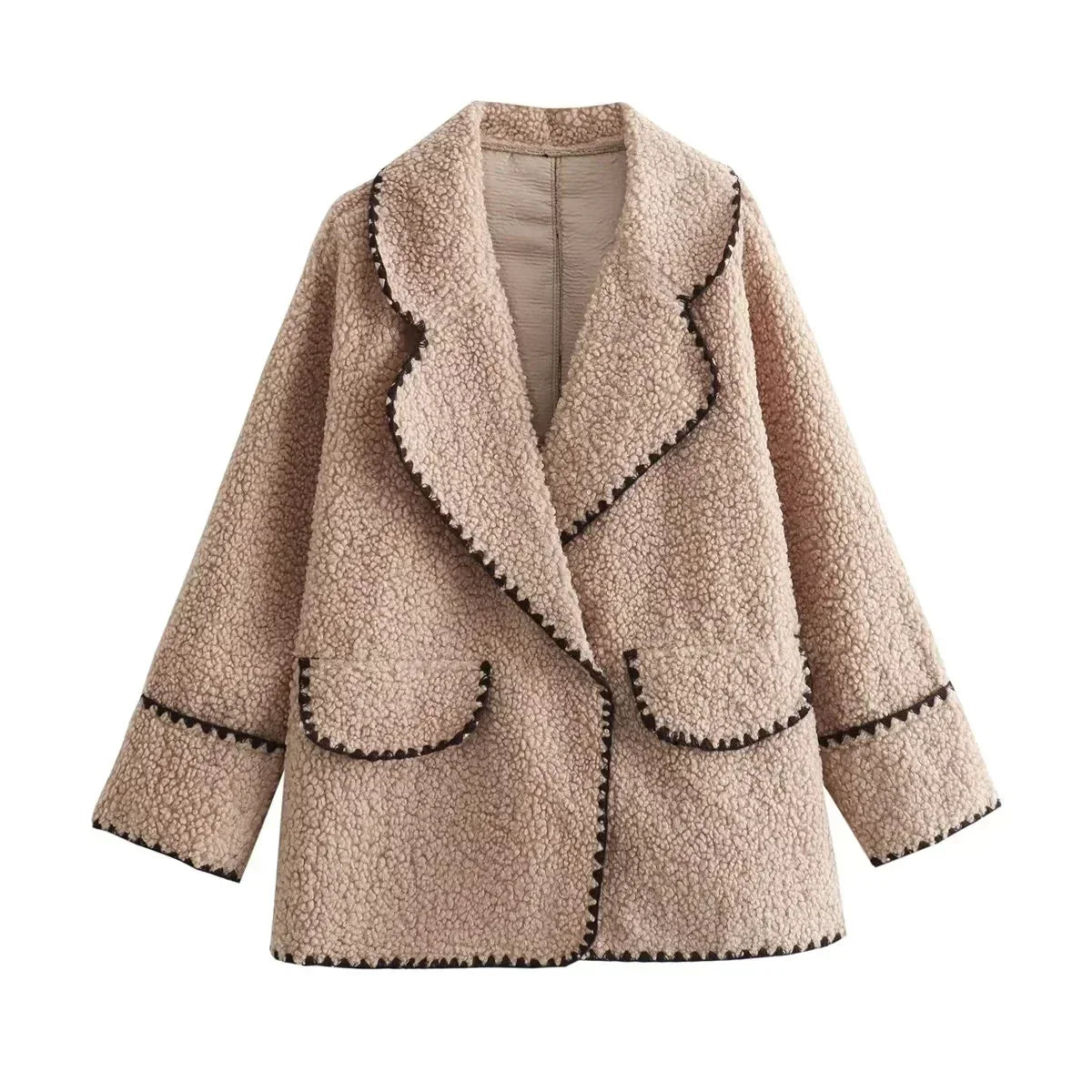 Kurze, warme Teddyfleecejacke für Damen von Lusorra