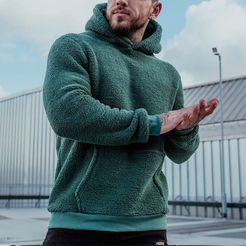 Kuscheliger Plüsch-Kapuzenpullover für Herren
