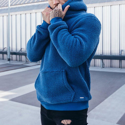 Kuscheliger Plüsch-Kapuzenpullover für Herren
