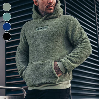 Kuscheliger Plüsch-Kapuzenpullover für Herren