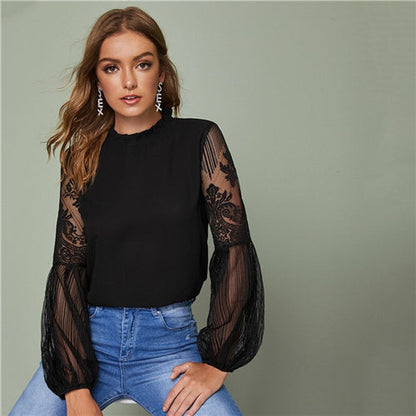 Laceviva™ – Damenbluse aus Spitze mit Eleganter Transparenz für Feste