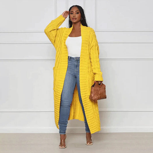 Elarova |  Lange Strickjacke für Damen