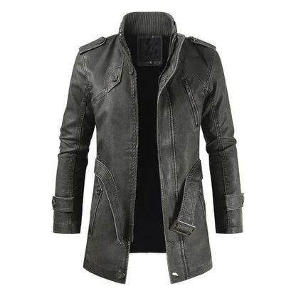 Elarova |  Lange Vintage-Jacke mit mehreren Taschen für Herren