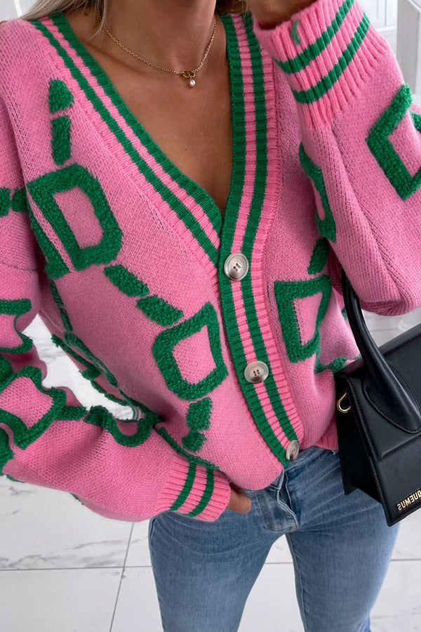 Lasandreth Strickjacke mit Rosen-Kunstknöpfen