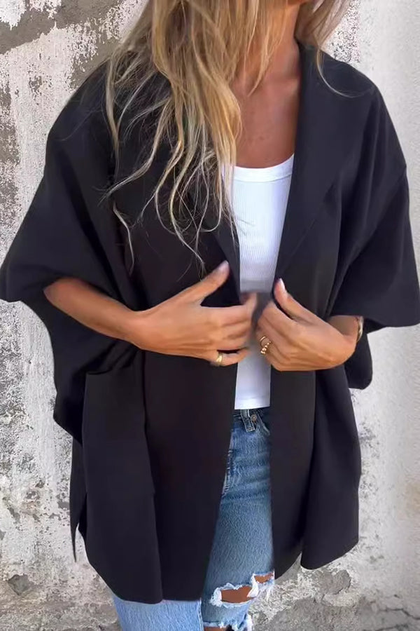 Lasithra Violette Kapuzenjacke mit Cape