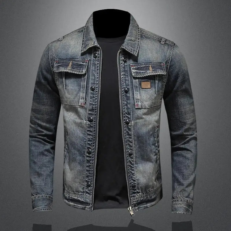 Lässige und stilvolle Herbst Vintage Jeansjacke für Herren