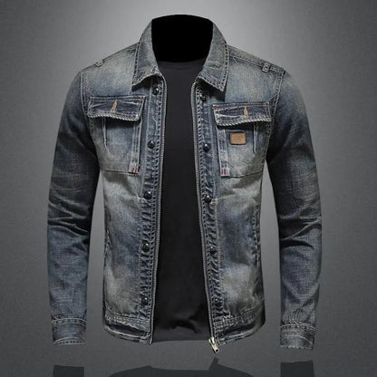 Lässige und stilvolle Herbst Vintage Jeansjacke für Herren