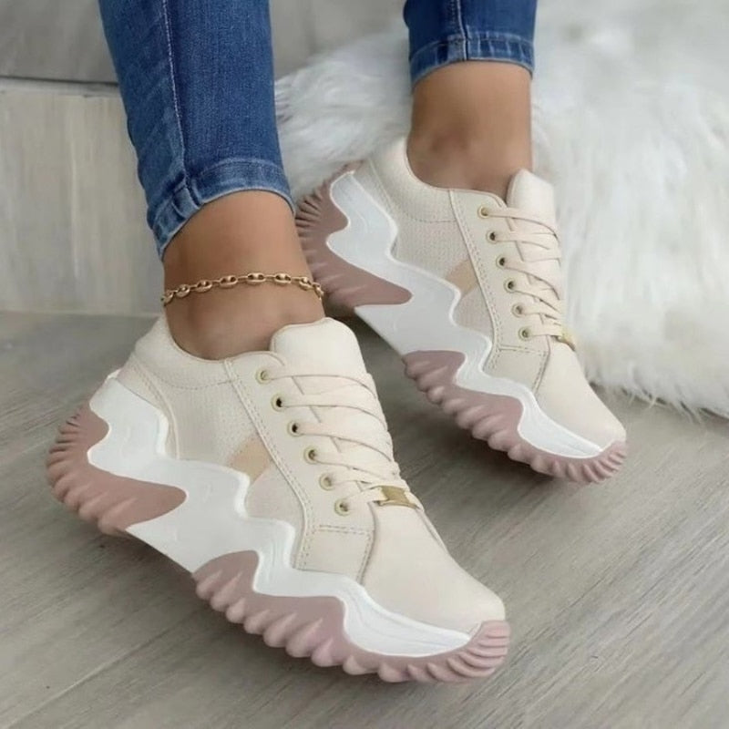 Leder-Patchwork Orthopädische Kasia Turnschuhe